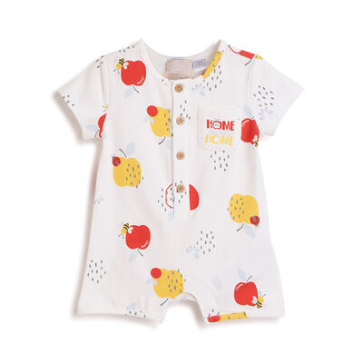 Infants Natural Printed Short Sleeve Rompers